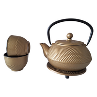 CZAJNIK IMBRYK ŻELIWNY 0,8L ZAPARZACZ SITKO DO HERBATY +2 CZARKI +PODKŁADKA