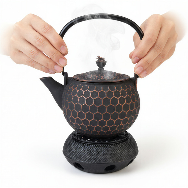 CZAJNIK ŻELIWNY IMBRYK 1,2L ZAPARZACZ DO HERBATY I ZIÓŁ PODGZREWACZ ŻELIWNY