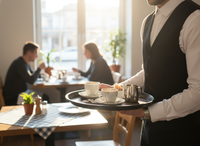 TACA KELNERSKA KUCHENNA ANTYPOSLIZGOWA CZARNA 41 cm DO SERWOWANIA PODAWANIA