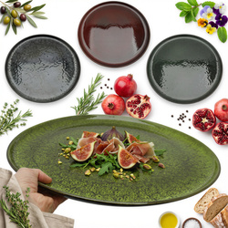 TALERZ OBIADOWY DO PIZZY CIAST DUŻY TALERZ PÓŁMISEK CERAMICZNY TALERZ 32 cm