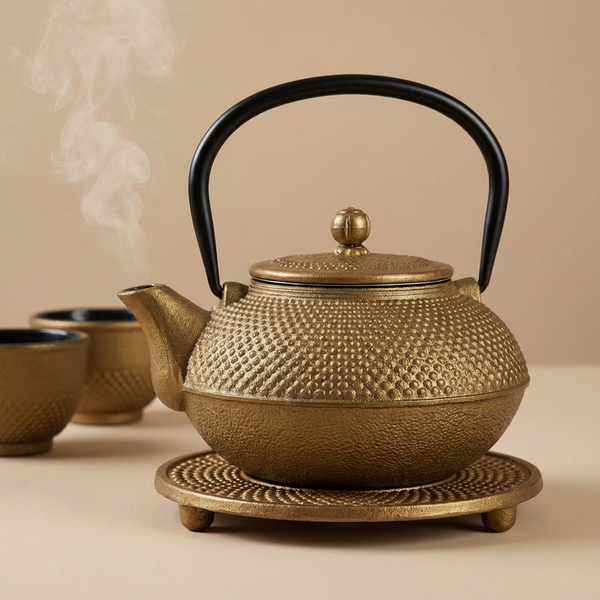 CZAJNIK ŻELIWNY 1,5L ZAPARZACZ DO HERBATY 4 CZARKI ZESTAW 5 ele NA PREZENT