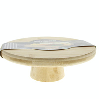 PATERA TALERZ NA CIASTO PRZEKĄSKI OWOCE 20 cm BAMBUSOWA DREWNIANA NA NODZE