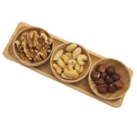 MISECZKI POJEMNIKI DO SOSU DIPÓW ORZECHÓW PRZEKĄSEK ZESTAW 3 szt. BAMBUSOWE