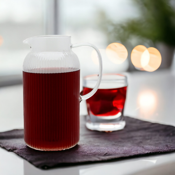 DZBANEK SZKLANY KARAFKA 1.8L NA WODĘ SOK HERBATĘ KAWE HOT 22,7 cm