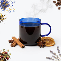 SZKLANKA SZKLANA KUBEK DO KAWY I HERBATY 310 ml. 8,7 cm GRANATOWA