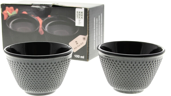 CZARKI ŻELIWNE 4x FILIŻANKI DO HERBATY KOMPLET