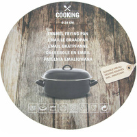 GARNEK EMALIOWANY CZARNA EMALIA 28CM 4.5L BIGOS