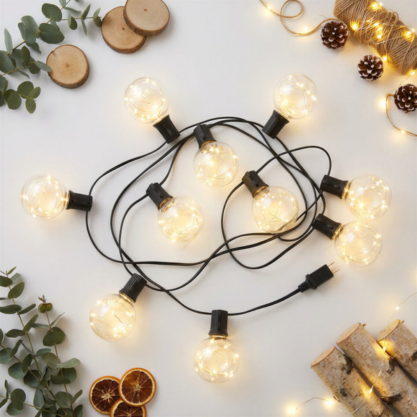 GIRLANDA ŻARÓWKAMI 100 LED Z GNIAZDEM DO ŁĄCZENIA