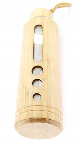 BIDON BUTELKA SZKLANA EKO SZCZELNA NA WODĘ NAPÓJ BAMBUSOWE ETUI 550 ml