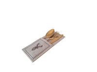 ETUI NA SZTUĆCE KIESZONKA DEKORACYJNA FILCOWA ZESTAW 2 SZT BEŻOWE 23X10 cm