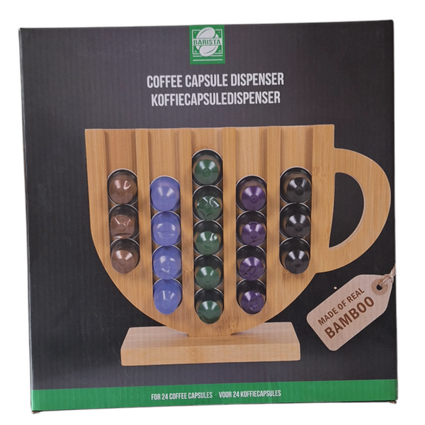 STOJAK NA 24 KAPSUŁKI DO KAWY NESPRESSO BAMBUSOWY STOJACZEK 5 RZĘDÓW