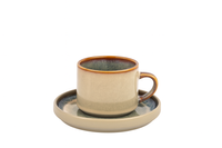 FILIŻANKI ZESTAW KAWOWY ZE SPODKAMI DO KAWY HERBATY 200 ML BEŻOWY Ø 8,5 CM