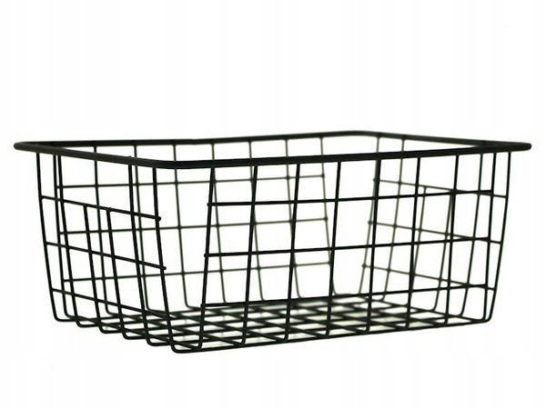 KOSZYK METALOWY CZARNY DRUCIANY NA OWOCE OZDOBNY