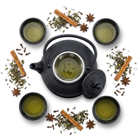 CZAJNIK IMBRYK ŻELIWNY 1,5L ZESTAW 6 SZT. CZARNY DO HERBATY Ø 18 CM