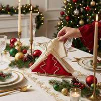 SERWETNIK CHOINKA POJEMNIK NA SERWETKI ZŁOTY STOJAK  STALOWY 18×16,5 CM