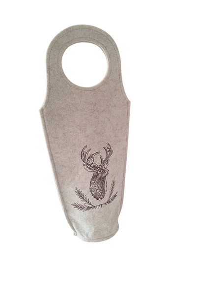 FILCOWA TORBA NA WINO PREZENT JASNY BEŻOWY 35×15×8,5 CM DO BUTELEK