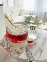 ŻAROODPORNY KUBEK ryflowany bez ucha SZKLANKA JUSTINE 400 ml long drink