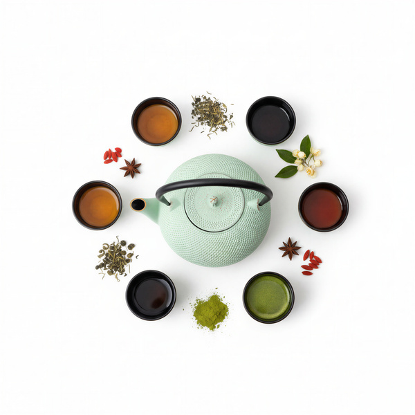 CZAJNIK ŻELIWNY ZAPARZACZ 1,8L Z ZESTAW 6 CZAREK DO HERBATY ZIÓŁ MIĘTOWY