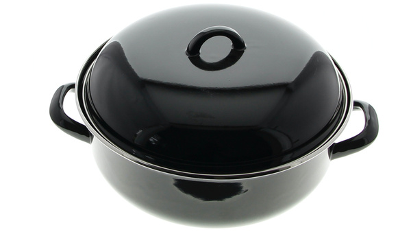 GARNEK EMALIOWANY CZARNA EMALIA 28CM 4.5L BIGOS