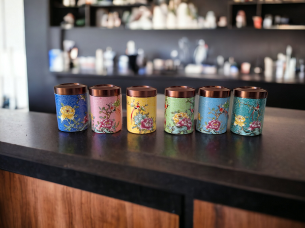 ZESTAW POJEMNIKÓW KOMPLET 5 DO KAWY HERBATY PRZYPRAW POJEMNIKI PORCELANOWE