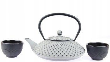 CZAJNIK 1,25L ZAPARZACZ ŻELIWNY 2x CZARKI ZESTAW