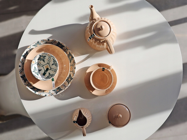 Ceramiczny DZBANEK linia MOSAIQUE BEIGE 1L czajnik do herbaty kawy