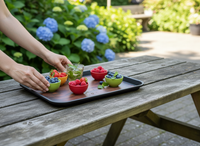 TACA KELNERSKA KUCHENNA CZARNA PROSTOKĄTNA 41,5×30,5cm DO SERWOWANIA