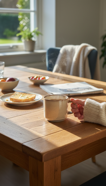 KUBKI DO KAWY HERBATY KUBEK ZESTAW 6 SZT BEŻOWO SZARE 350 ML Ø 9,5 CM