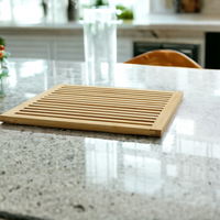 PODSTAWKA BAMBUSOWA POD GORĄCY GARNEK CZAJNIK PODKŁADKAD REWNIANA 20x20 cm