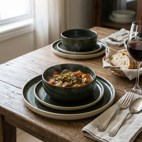 SERWIS OBIADOWY KOMPLET TALERZY 18EL. ZASTAWA OBIADOWA ZESTAW NA 6 OSÓB