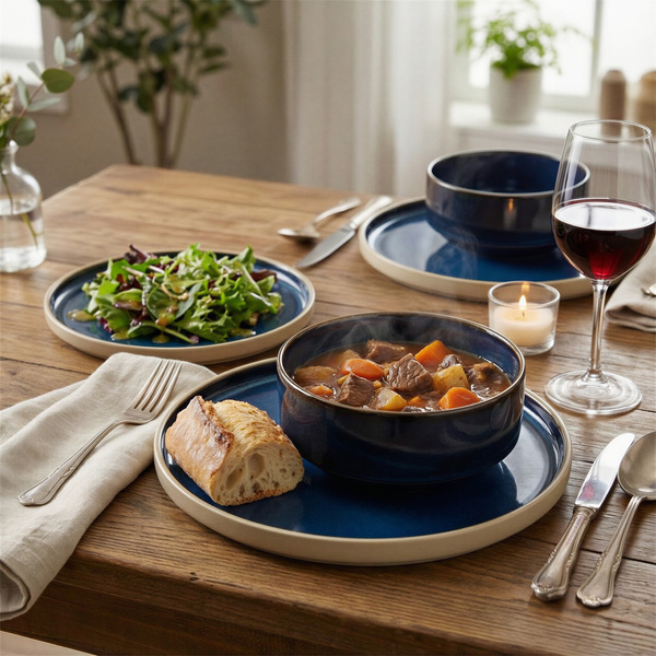 SERWIS OBIADOWY KOMPLET TALERZY 18EL. ZASTAWA OBIADOWA ZESTAW NA 6 OSÓB