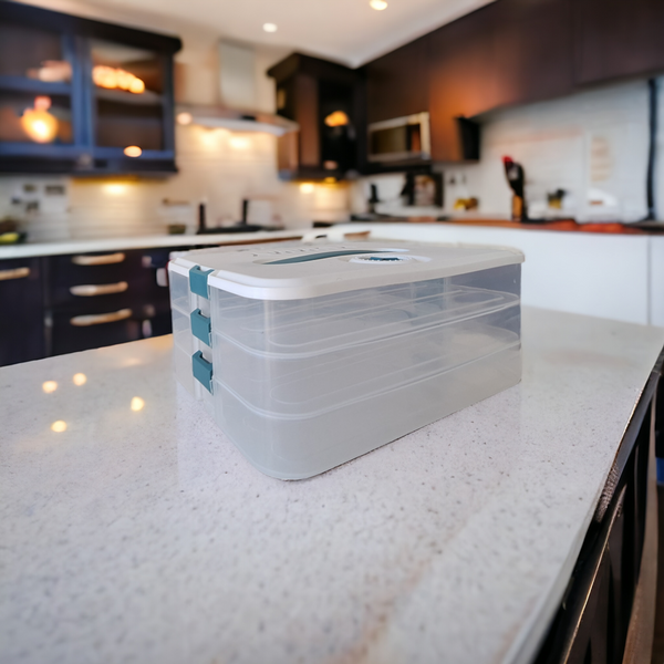 POJEMNIKI ORGANIZER PUDEŁKO POZIOMOWE DO PIEROGÓW WĘDLIN SERÓW ZESTAW 3W1