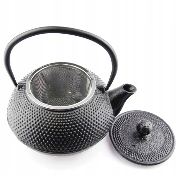 CZAJNIK IMBRYK ŻELIWNY 0.8L ZAPARACZ DO HERBATY + 2 CZARKI PODKŁADKA ŻELWNA