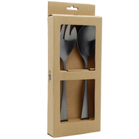 ŁYŻKI DŁUGIE SZTUĆCE DO SAŁAT SAŁATEK WIDELEC ŁYŻKA ZESTAW 2SZT CZARNE