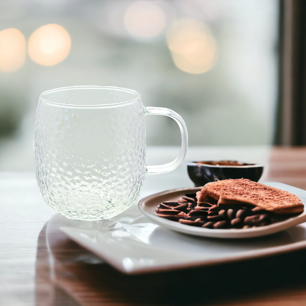 SZKLANKA KUBEK SZKLANA DO KAWY I HERBATY 333 ml 8.9 cm PRZEZROCZYSTY