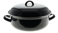 GARNEK EMALIOWANY CZARNA EMALIA 28CM 4.5L BIGOS