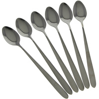 ŁYŻECZKI CZARNE ZESTAW DO KAWY ŁATTE DŁUGIE 6 szt