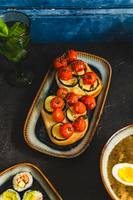 PÓŁMISEK TALERZ CERAMICZNY PROSTOKĄTNY OMBRES 30 CM DO SERWOWANIA DAŃ