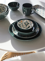 Ceramiczny TALERZ deserowy 21cm linia MOSAIQUE OLIVE bez wzoru