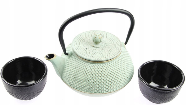 ZAPARZACZ IMBRYK 0,8L ŻELIWNY 2x CZARKI DO HERBATY