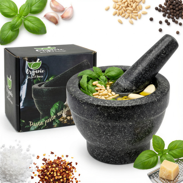 MOŹDZIERZ KUCHENNY Z TŁUCZKIEM KAMIENNY MARMUR