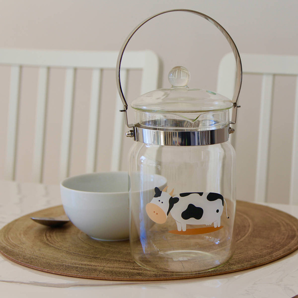 DZBANEK NA MLEKO MLECZNIK 1L SZKLANA KANKA KRÓWKA
