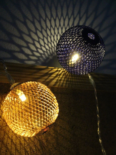 GIRLANDA LEDOWE LAMPKI KULE KOLOR COTTON METALOWE