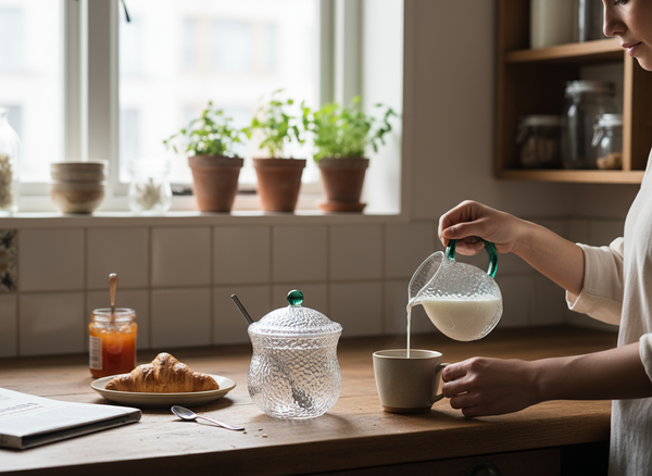 ZESTAW CUKIERNICZKA MLECZNIK CUKIERNICA POJEMNIK NA CUKIER DZBANUSZEK MLEKO