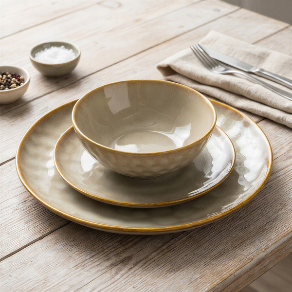 SERWIS OBIADOWY KOMPLET TALERZY 18EL. ZASTAWA OBIADOWA ZESTAW NA 6 OSÓB