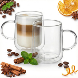 SZKLANKI TERMICZNE 250ml DO KAWY HERBATY 2 szt