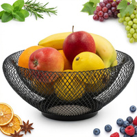 KOSZ NA OWOCE WARZYWA METALOWY KOSZ PATERA MISKA CZARNA OZDOBNA