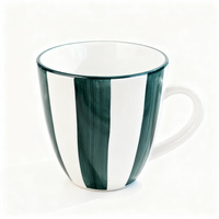 KUBEK 350ML DO ŚWIĄTECZNY CERAMIKA ZIELONO-BIAŁY, ZMYWARKA