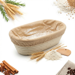 KOSZYK RATTAN FORMA DO CHLEBA 28 CM Z POKROWCEM WYRASTANIE GAROWANIE CIASTA