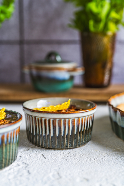 FOREMKA CERAMICZNA MISECZKA DO CREME BRULEE 10cm PIECZENIA SERWOWANIA OMBRES